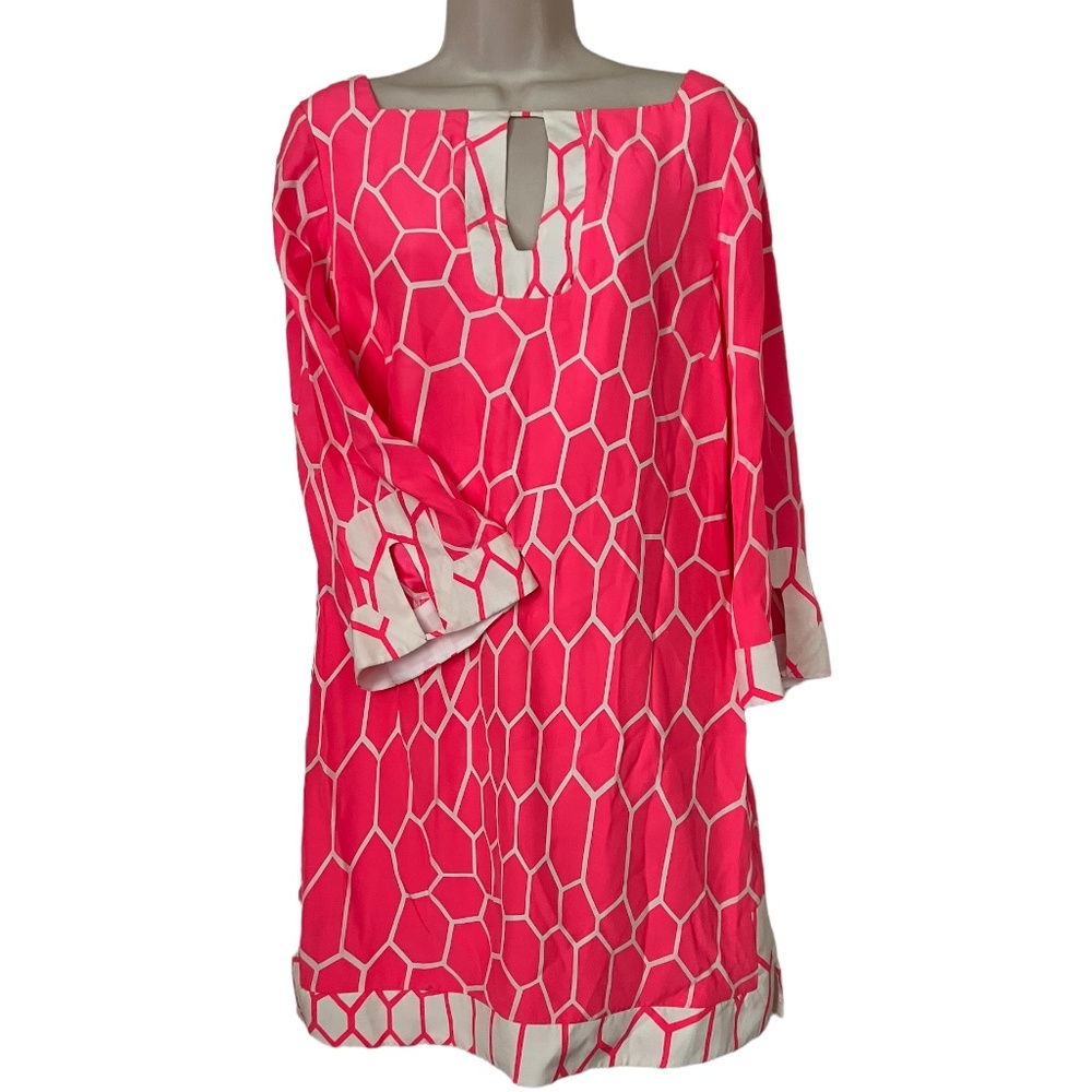 Alice & Trixie Coral Print Silk Dress New!